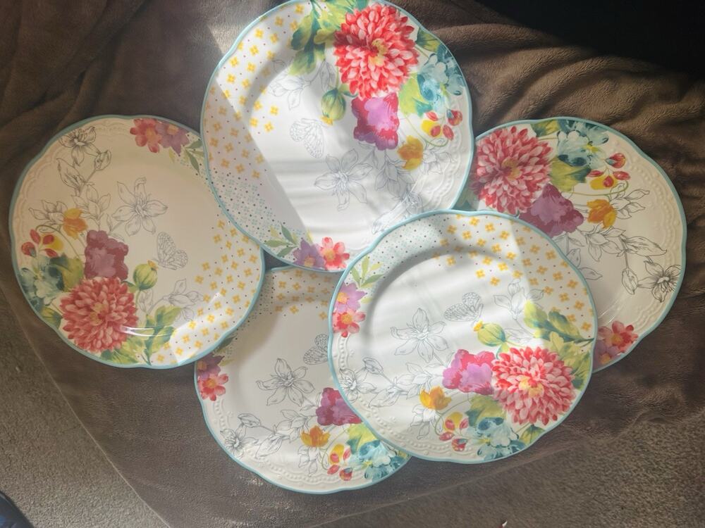 5 Pc pioneer woman dinnerware Plate set